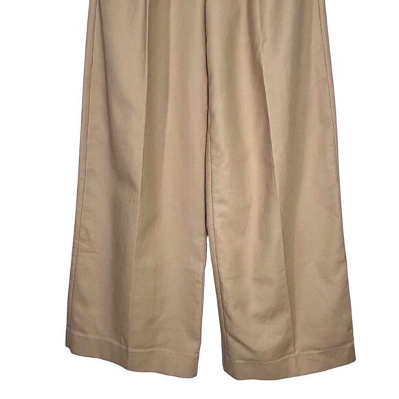 Banana Republic Cruise Wide Leg Pants Pleated High Rise Maverick Tan Size 4 Long - Picture 4 of 10